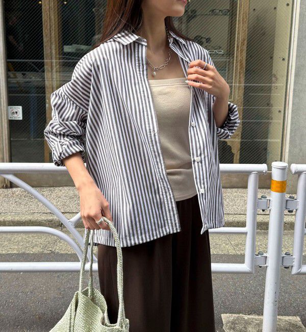 fredy emue「汗染み軽減加工シャツブルゾン」|シャツ・ブラウス|ブラウン系その他