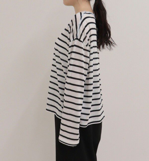 fredy emue「ハートステッチシアーボーダーロンTシャツ」|Tシャツ・カットソー|