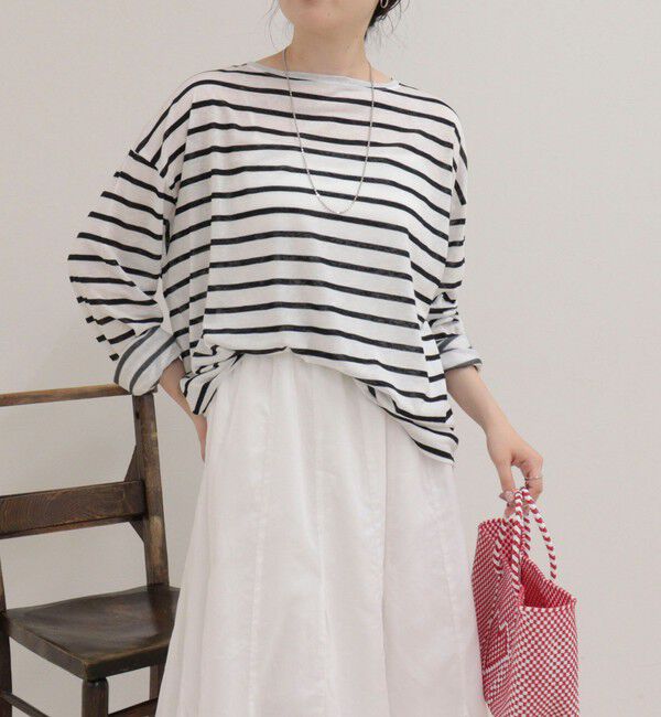 fredy emue「ハートステッチシアーボーダーロンTシャツ」|Tシャツ・カットソー|