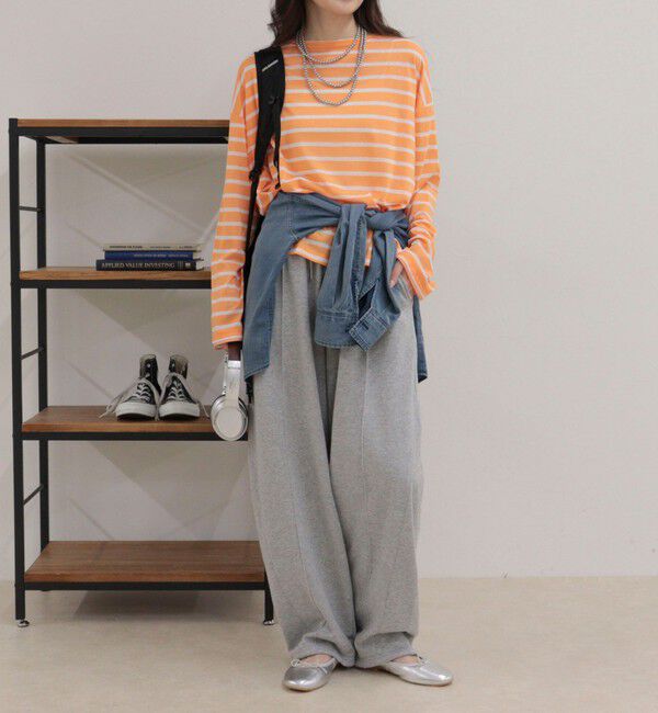 fredy emue「ハートステッチシアーボーダーロンTシャツ」|Tシャツ・カットソー|