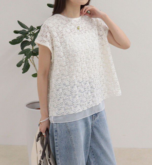 fredy emue「レースレイヤードフレンチプルオーバー」|Tシャツ・カットソー|