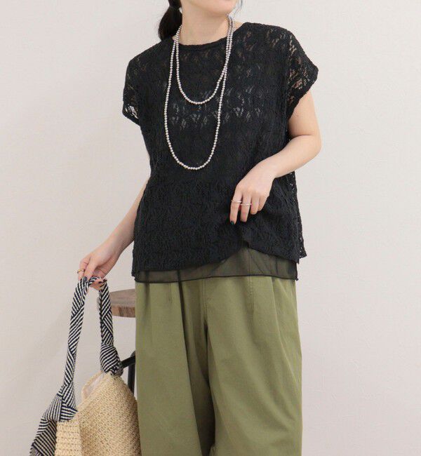 fredy emue「レースレイヤードフレンチプルオーバー」|Tシャツ・カットソー|