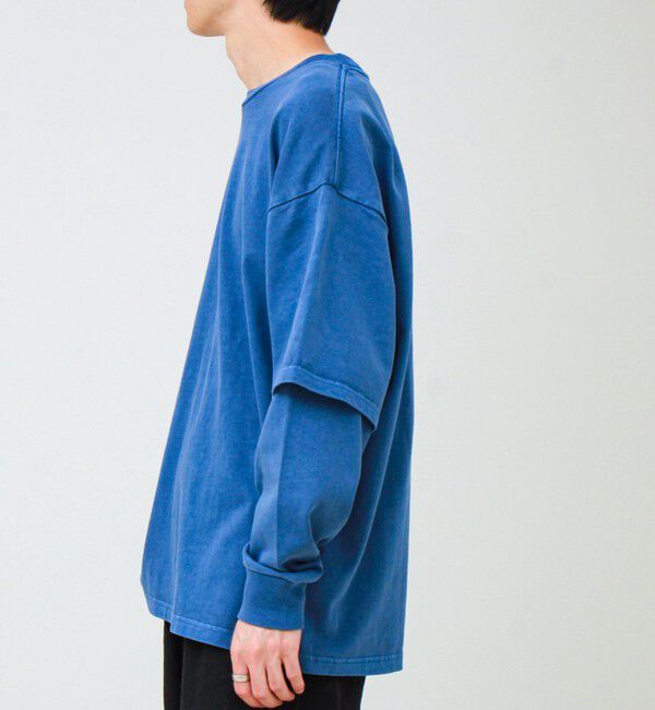 GLOSTER「【1枚でレイヤード完成】ピグメント加工 フェイクレイヤードロンT」|Tシャツ・カットソー|