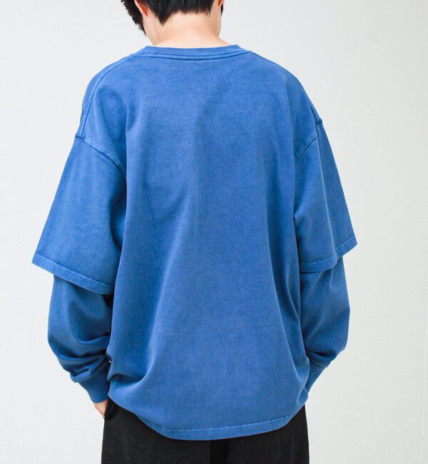 GLOSTER「【1枚でレイヤード完成】ピグメント加工 フェイクレイヤードロンT」|Tシャツ・カットソー|