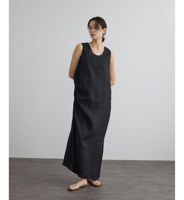 SALON adam et rope'「リネンドロストノースリーブワンピース / GENTLE LINEN」|ワンピース|