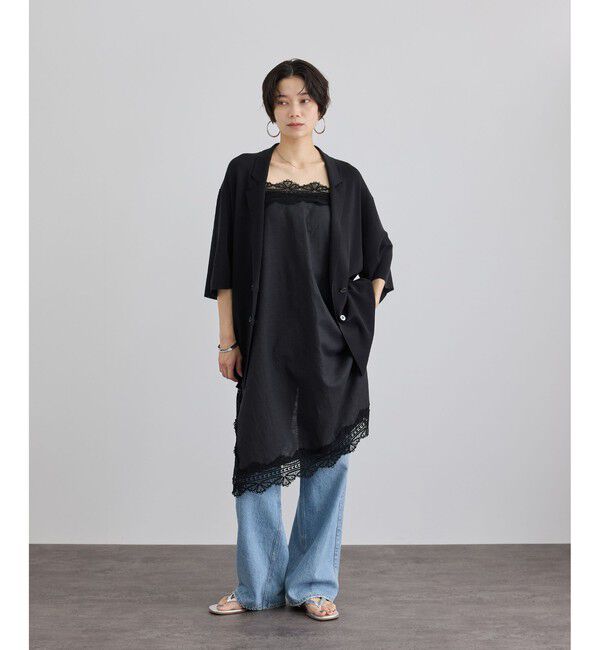 SALON adam et rope'「クールニットハーフスリーブジャケット」|テーラードジャケット|