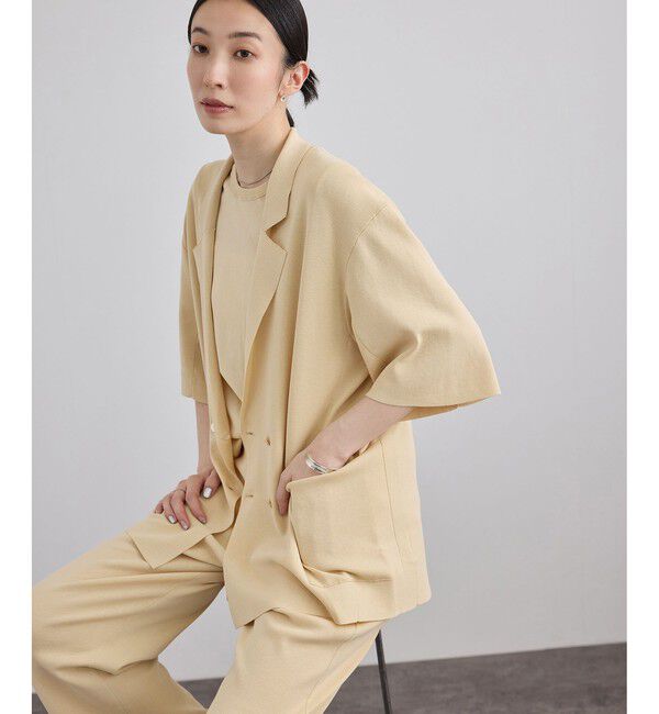 SALON adam et rope'「クールニットハーフスリーブジャケット」|テーラードジャケット|