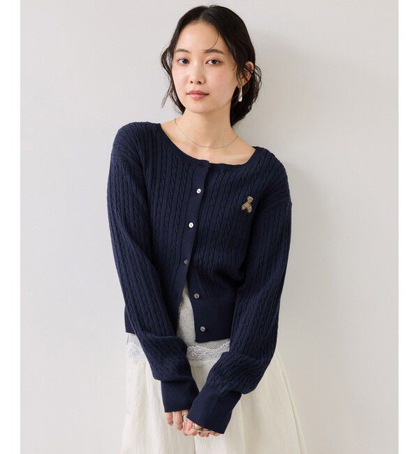VIS「【POLO BCS】VIS別注ミニケーブルノーカラーカーディガン」|カーディガン|