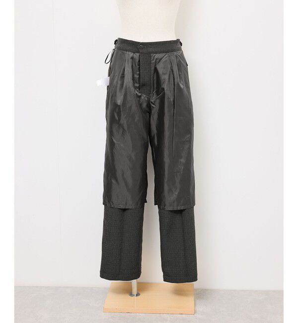 Rope&rsquo;Picnic「【WEB限定・丈長め】レディハンサムシリーズ ウールライクウエストタックセミワイドパンツ」|スラックス|