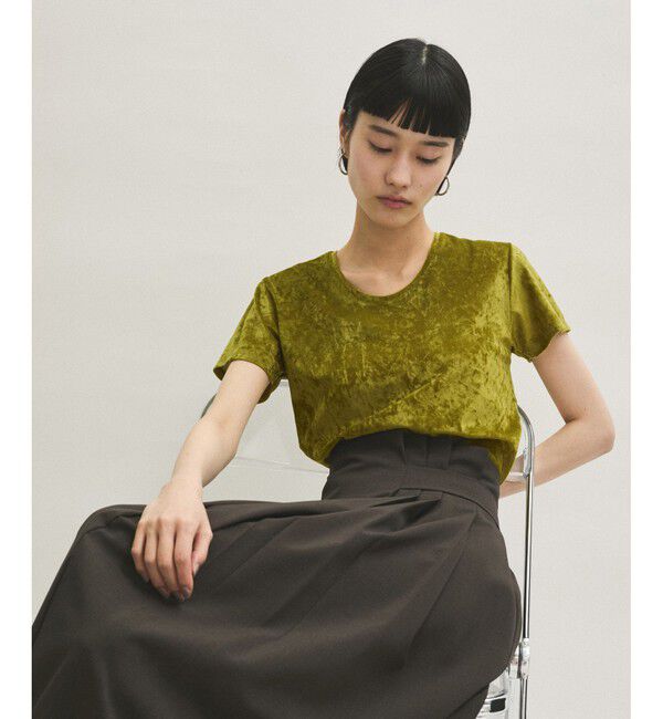 ADAM ET ROPE'「クラッシュベロアTシャツ」|Tシャツ・カットソー|