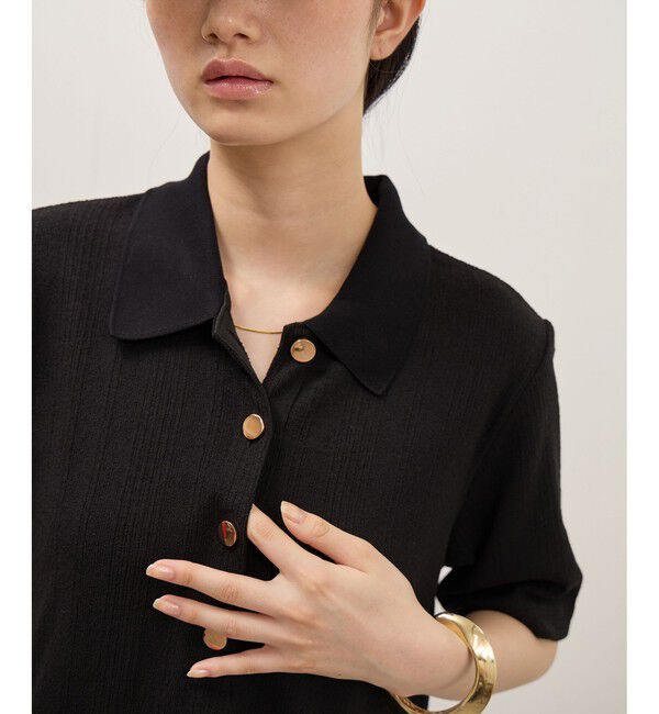 ADAM ET ROPE'「【WEB限定】ハーフスリーブポロシャツワンピース」|ワンピース|