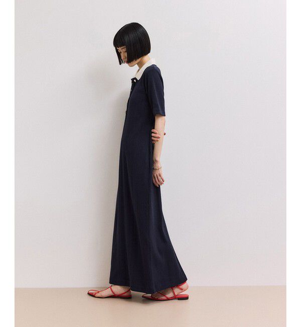 ADAM ET ROPE'「【WEB限定】ハーフスリーブポロシャツワンピース」|ワンピース|