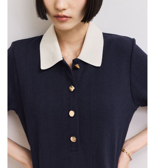 ADAM ET ROPE'「【WEB限定】ハーフスリーブポロシャツワンピース」|ワンピース|