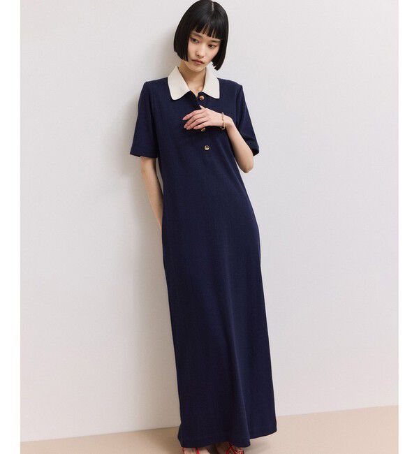ADAM ET ROPE'「【WEB限定】ハーフスリーブポロシャツワンピース」|ワンピース|