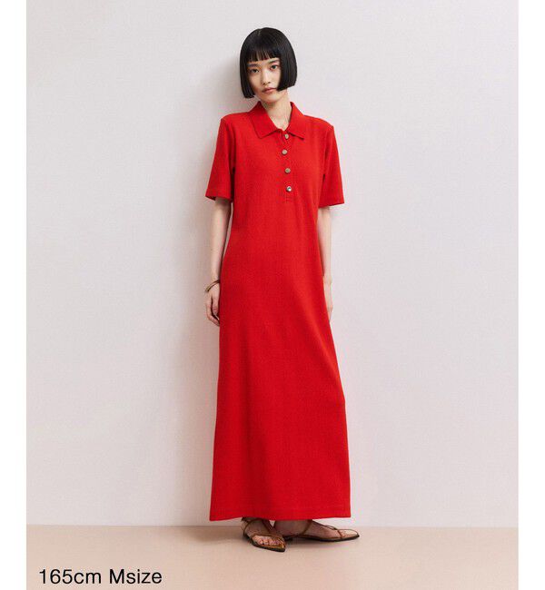 ADAM ET ROPE'「【WEB限定】ハーフスリーブポロシャツワンピース」|ワンピース|