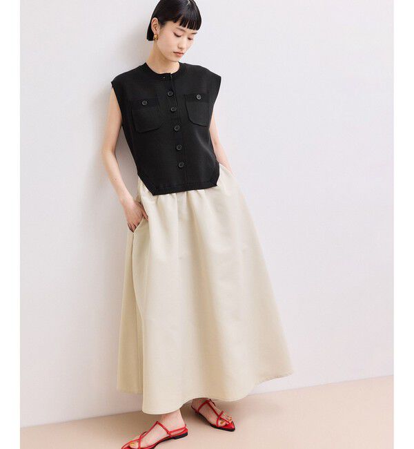 ADAM ET ROPE'「【WEB限定】・【サステナブル】カーブヘムコンビワンピース」|ワンピース|