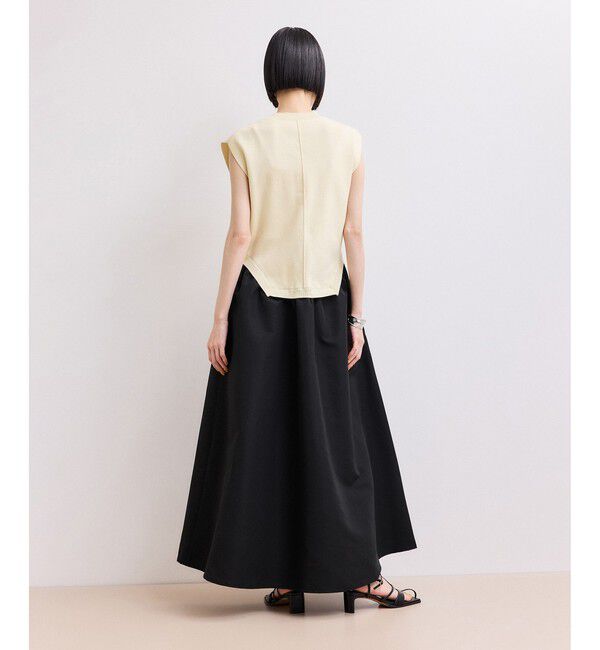 ADAM ET ROPE'「【WEB限定】・【サステナブル】カーブヘムコンビワンピース」|ワンピース|