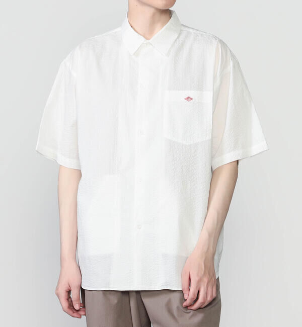 DANTON「DANTON | コットンローン 半袖ワークシャツ MEN」|シャツ・ブラウス|OFFWHITE