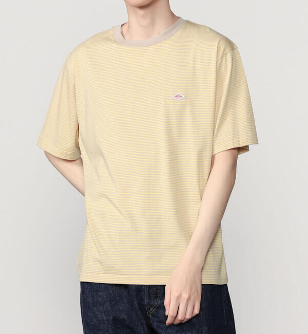 DANTON「DANTON | ボーダー クルーネックTシャツ MEN」|Tシャツ・カットソー|YELLOW系1