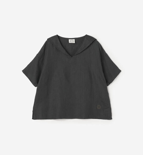 ORCIVAL「ORCIVAL | リネン 半袖セーラーシャツ WOMEN」|シャツ・ブラウス|CHARCOAL