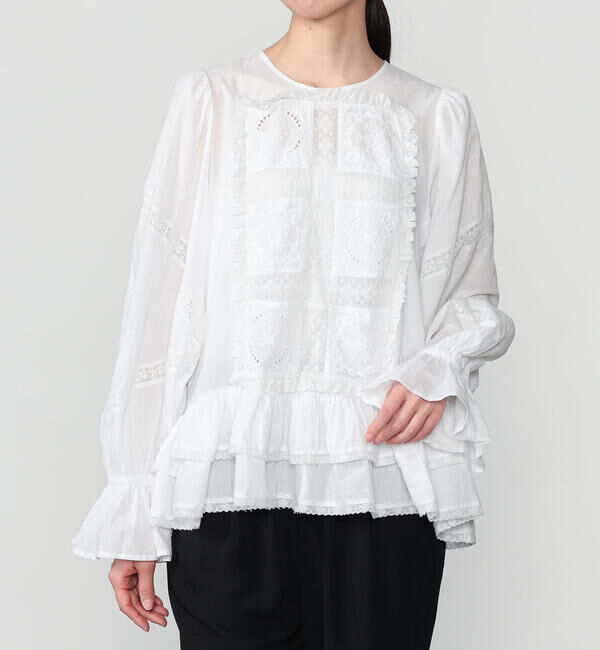  「crinkle crinkle crinkle | フロントタペストリー 2WAYブラウス WOMEN」|シャツ・ブラウス|