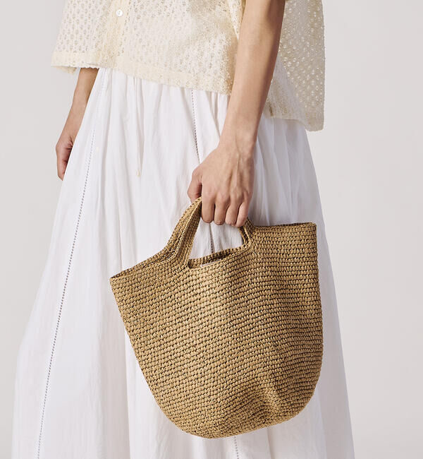  「INDIA INDUSTRY | ペーパーラフィア トートバッグ WOMEN」|トートバッグ|NATURAL