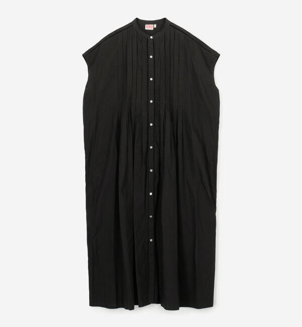  「INDIA INDUSTRY | コットンポプリン ピンタックシャツワンピース WOMEN」|ワンピース|BLACK