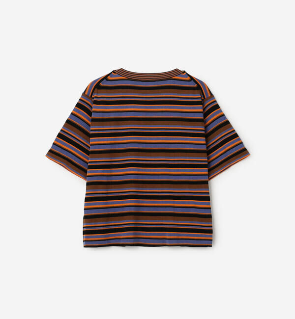  「RYE TENDER |〈別注〉マルチボーダー 半袖クルーネックニット WOMEN」|ニット・セーター|