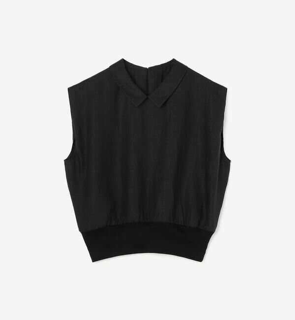  「HAVERSACK | リネンポプリン フレンチスリーブシャツ WOMEN」|シャツ・ブラウス|BLACK