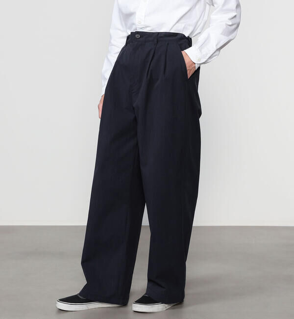 DANTON「DANTON | コットンナイロンツイル 2タックワイドイージーパンツ MEN」|チノ|