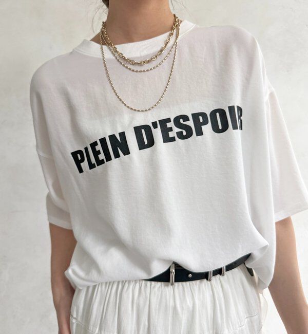  「PLEIN D'ESPOIR ジョーゼット半袖ロゴTEE」|シャツ・ブラウス|