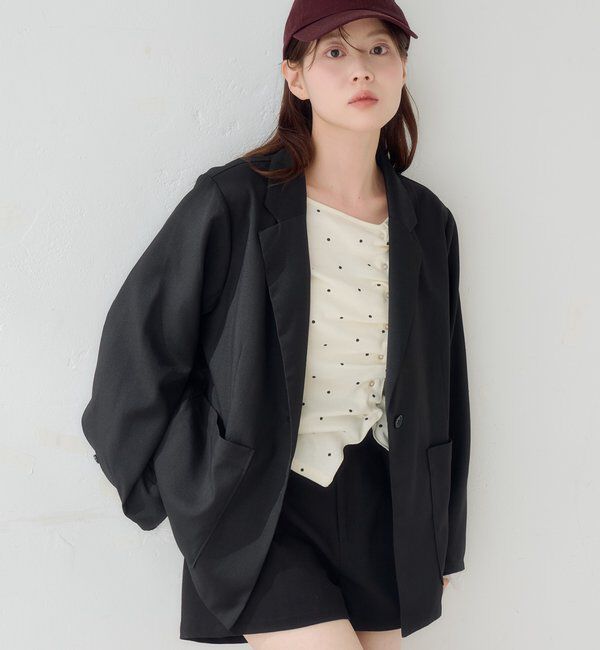  「ギャザーテレコ半袖カーディガン」|Tシャツ・カットソー|