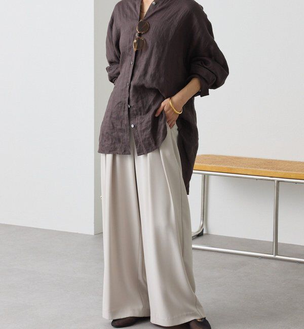  「【4サイズ展開】タックワイドスラックス」|チノ|