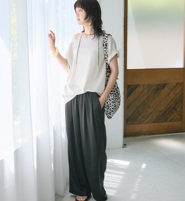  「【A・MONN】【吸水速乾/接触冷感】オープンネックTee」|Tシャツ・カットソー|