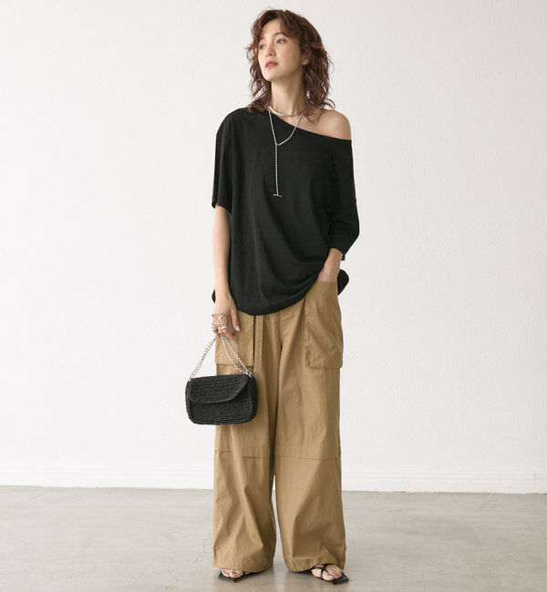  「【A・MONN】【吸水速乾/接触冷感】オープンネックTee」|Tシャツ・カットソー|