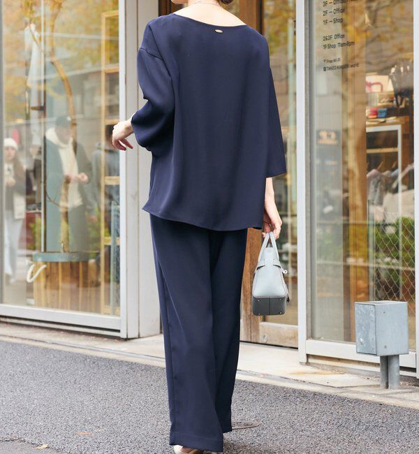  「【セットアップ対応可】ダブルサテンハーフスリーブブラウス」|シャツ・ブラウス|