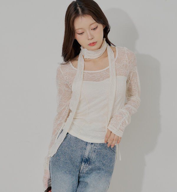  「コルセットデザインレースT」|Tシャツ・カットソー|