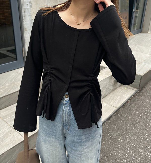  「【新色/エクリュ・ブラウン】ドロストリブTシャツ」|Tシャツ・カットソー|