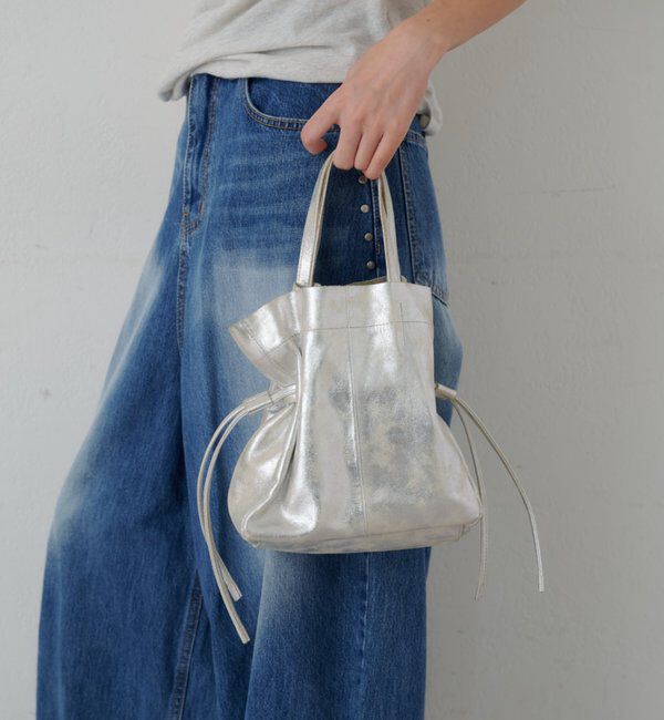  「【再入荷】レザー巾着ショルダーバッグ」|トートバッグ|