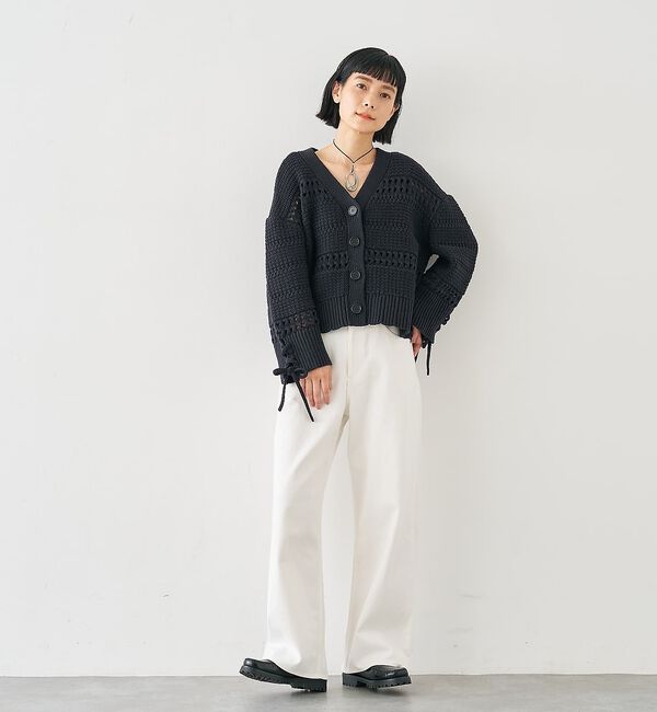 collex「袖口レースアップ2WAYカーディガン」|カーディガン|
