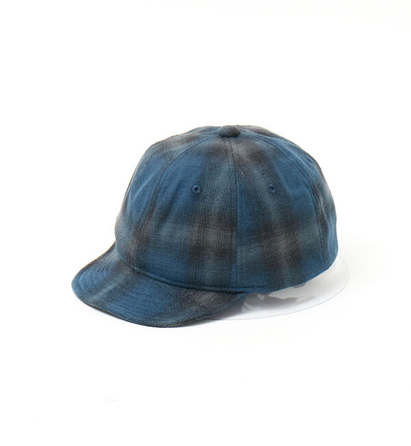 ABAHOUSE「＜BASIQUENTI＞オンブレーチェック ショートブリム キャップ」|その他|ネイビー