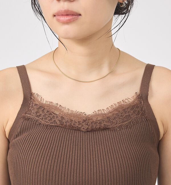 Rouge vif「【一部店舗限定】レースキャミ付きニットアンサンブル/カーディガン/レーストップス」|カーディガン|