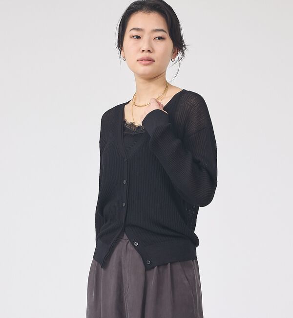 Rouge vif「【一部店舗限定】レースキャミ付きニットアンサンブル/カーディガン/レーストップス」|カーディガン|