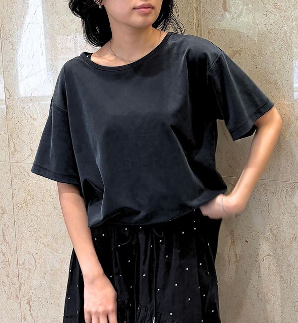 Rouge vif「ヴィンテージキュプラジャージー半袖プルオーバー」|Tシャツ・カットソー|ブラック