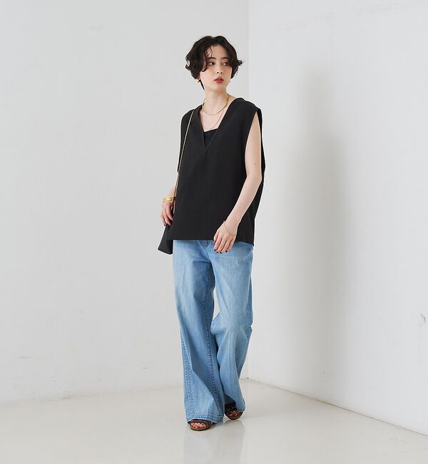 Rouge vif「【セットアップ対応】麻調ダブルクロスベスト/ジレ」|ベスト・ジレ|