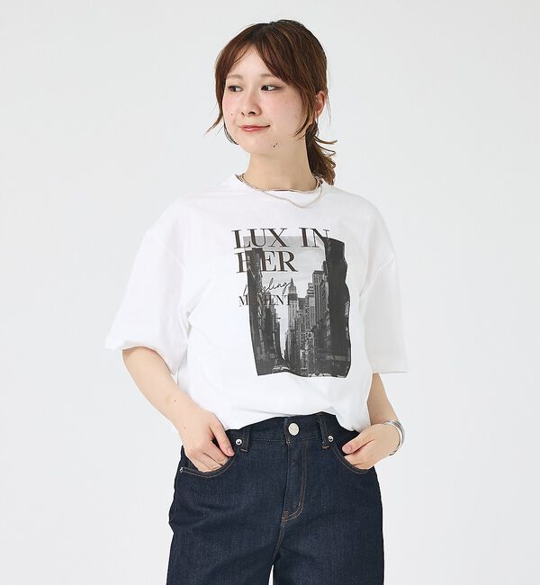 Rouge vif「コットンフォトロゴTシャツ/半袖/洗濯機洗い可」|Tシャツ・カットソー|