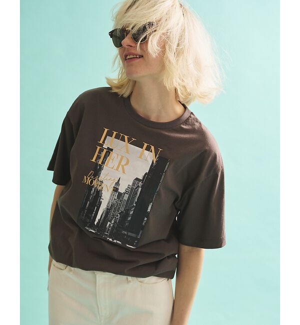 Rouge vif「コットンフォトロゴTシャツ/半袖/洗濯機洗い可」|Tシャツ・カットソー|