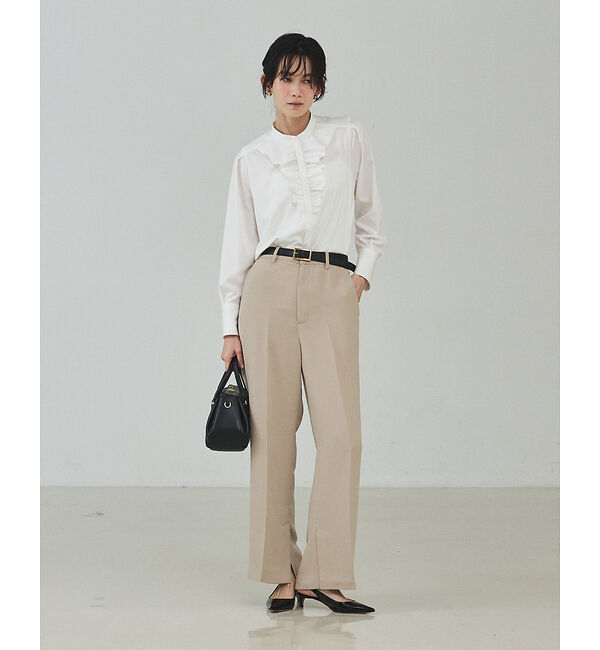 qualite「フロントラッフルブラウス」|シャツ・ブラウス|