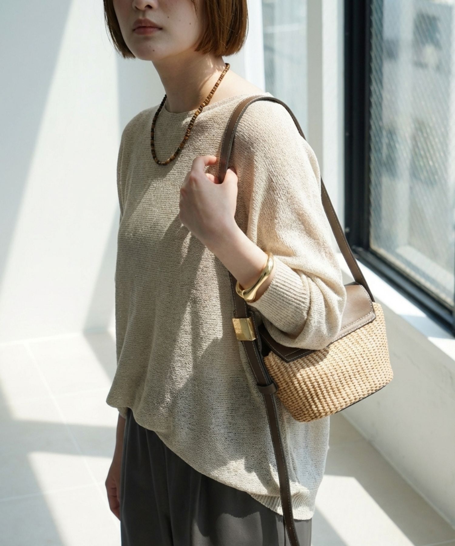 qualite「【夏まで快適に着られる】camifineニットプルオーバー」|Tシャツ・カットソー|