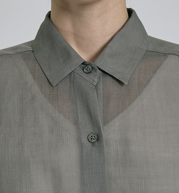 qualite「【CLASSY掲載・カシュクール着用可】リネン混レギュラーシャツ」|シャツ・ブラウス|
